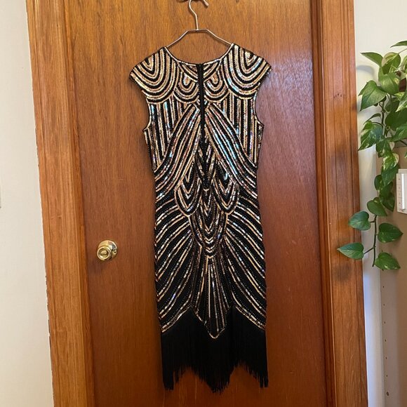 1920's Sequined Vintage Flapper Dress S - Picture 4 of 8